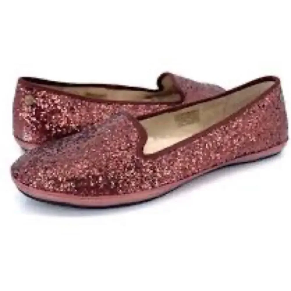 UGG Australia | Alloway Glitter Flats Loafers Slip-on Chocolate Red Size 6.5